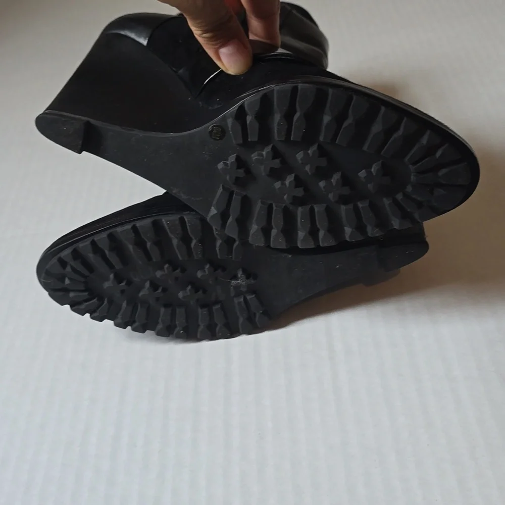 Derek Lam 10 Crosby Karli Suede Leather Wedge Bootie, Black 6.5